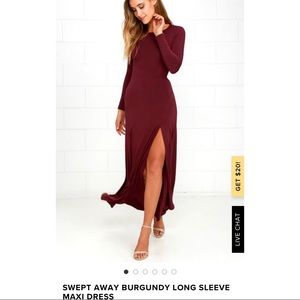 Burgundy maxi with slit